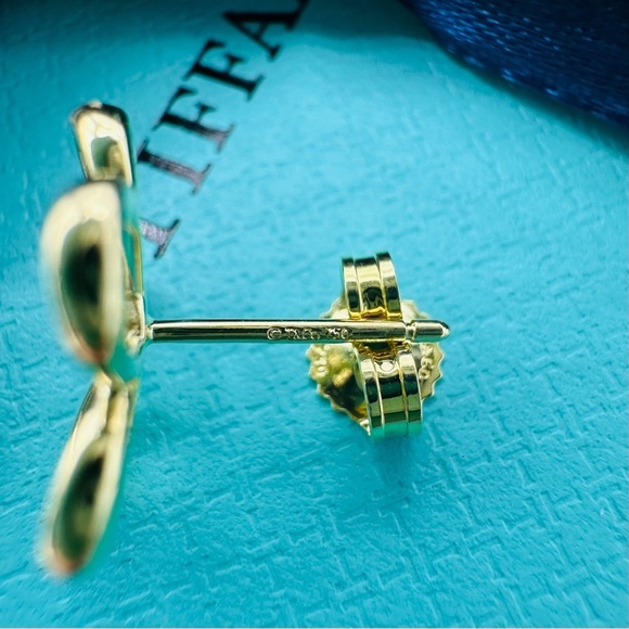 RARE Tiffany & Co. Diamond 18K Yellow Gold Garden Flower Earrings with Packaging - Picture 9 of 13